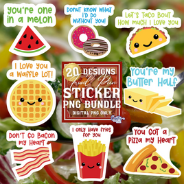 Food Pun Sticker, Food Love PNG