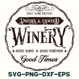 a wine label with the words winey good times and good times