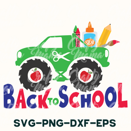 Back To School Monster Truck Svg