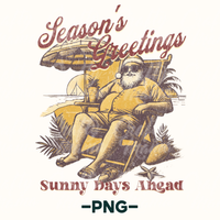 Retro Beach Santa Png