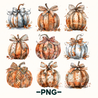 Coquette Fall Pumpkins Png