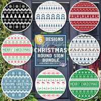 Ugly Christmas Sweater Round Svg Bundle