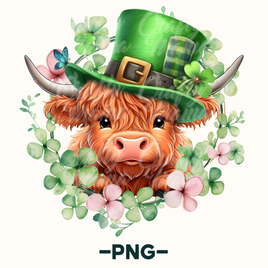 St. Patrick's Day Highland Cow