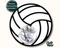 a picture of a volleyball ball with ice cubes in it