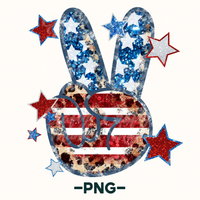 Groovy 4th Of July Peace Hand Png