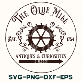 Old Mill Round Svg