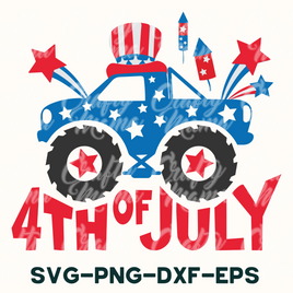 4th Of July Monster Truck Svg