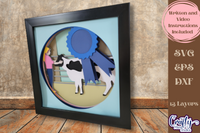 Cow Show Girl 3D Shadow Box File