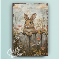 Rustic Easter Bunny Canvas Sign