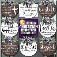 Farmhouse Christian Round Sign Bundle #1