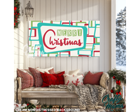 Mid Century Merry Christmas Canvas Sign