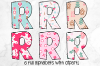 Pink Nutcracker Christmas Doodle Alphabet