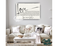 Love Never Fails Canvas Sign