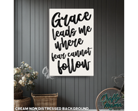 Grace Leads Me Canvas Sign