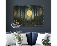 Moonlit Forest Canvas Sign