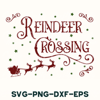 reindeer crossing svg - png - dxf - eps