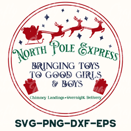 the north pole express bringing toys to good girls and boys