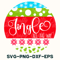 a christmas svg file with the words jingle all the way