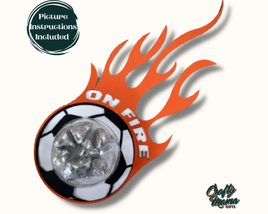 a picture of a soccer ball on fire