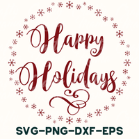 happy holidays svg - dxf - eps