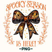 Spooky Season Faux Glitter Bow Png