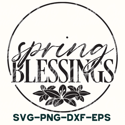 a black and white logo with the words spring blessing