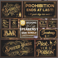 Vintage Speakeasy Bar Sign Bundle