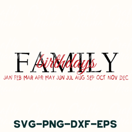 Family Birthday Board Svg