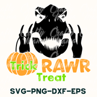 Trick Rawr Treat, Halloween Dinosaur Svg