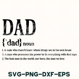 Dad Definition Svg, Father's Day, Family