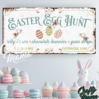 Easter Egg Hunt Hop This Way Canvas Sign