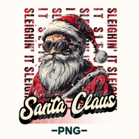 Retro Santa Sleighin It Png