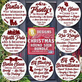 Santa Claus Svg Bundle, Round Christmas