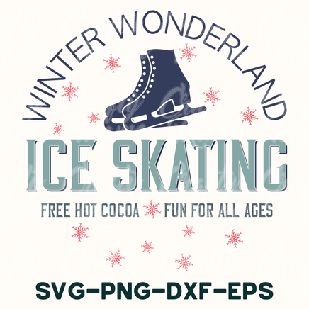 an ice skating logo with a pair of ice skates