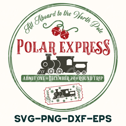 the polar express logo with a train on it