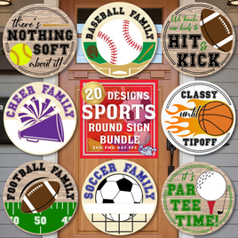 Family Sports Round Sign Bundle