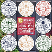 Christmas Stamp Round Sign Bundle #1