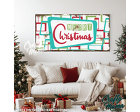 Mid Century Merry Christmas Canvas Sign