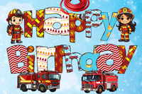 Firefighter Truck Doodle Alphabet