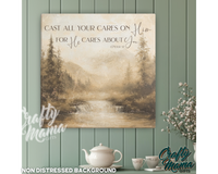 Cast Alll Your Cares On Him Canvas Sign