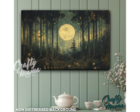 Moonlit Forest Canvas Sign