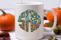 Coffee And Leopard Print Monogram