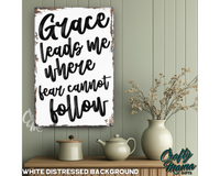 Grace Leads Me Canvas Sign