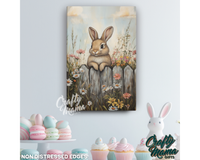 Rustic Easter Bunny Canvas Sign