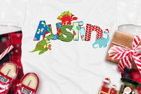 Dinosaur Christmas Doodle Alphabet