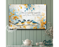 His Eye Is On The Sparrow Canvas Sign