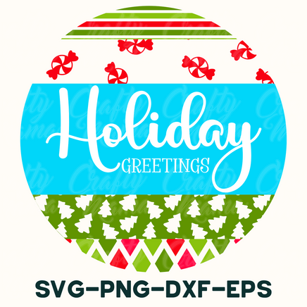 holiday greetings svg - png - dxf - eps