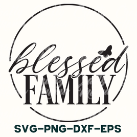 a black and white photo of a family logo