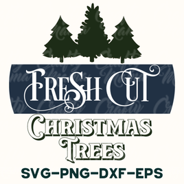 fresh cut christmas trees svg - dxf files