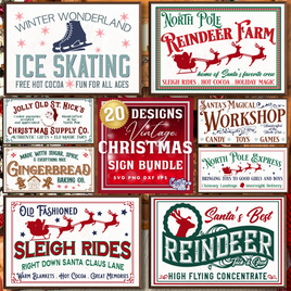 Vintage Christmas Sign Bundle